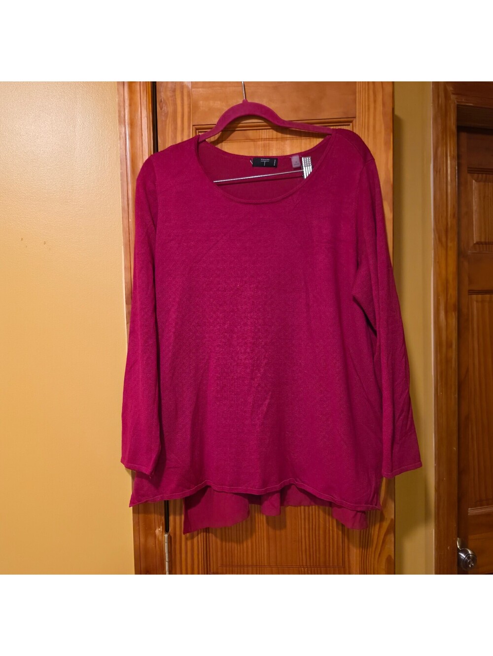 Tiana B magenta long sleeve top